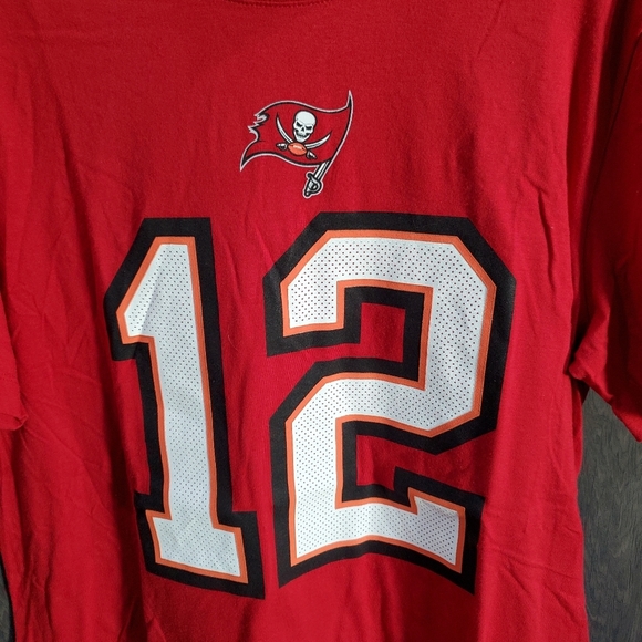 Nike #12 Brady Tampa Bay Buccaneers NFL T shirt Size M L👀K Tee-Shirt Tee GOAT - Picture 3 of 8